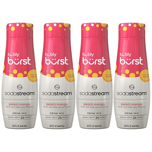 SodaStream Bubly Burst Peach Mango Drink Mix (440ml, Pack of 4)