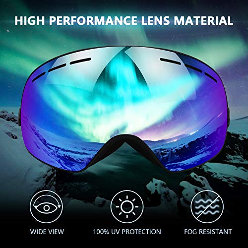 HONGDAK Ski Goggles Snow Snowboard Snowmobile Men Women Youth Kids Anti Fog Winter Sports Snowboarding Skiing Goggles