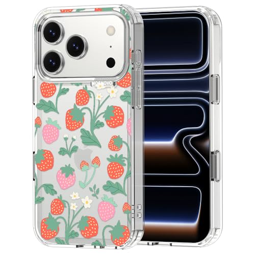 Coque iPhone 17 Pro antichoc TPU transparente motif Jardin de Fraises