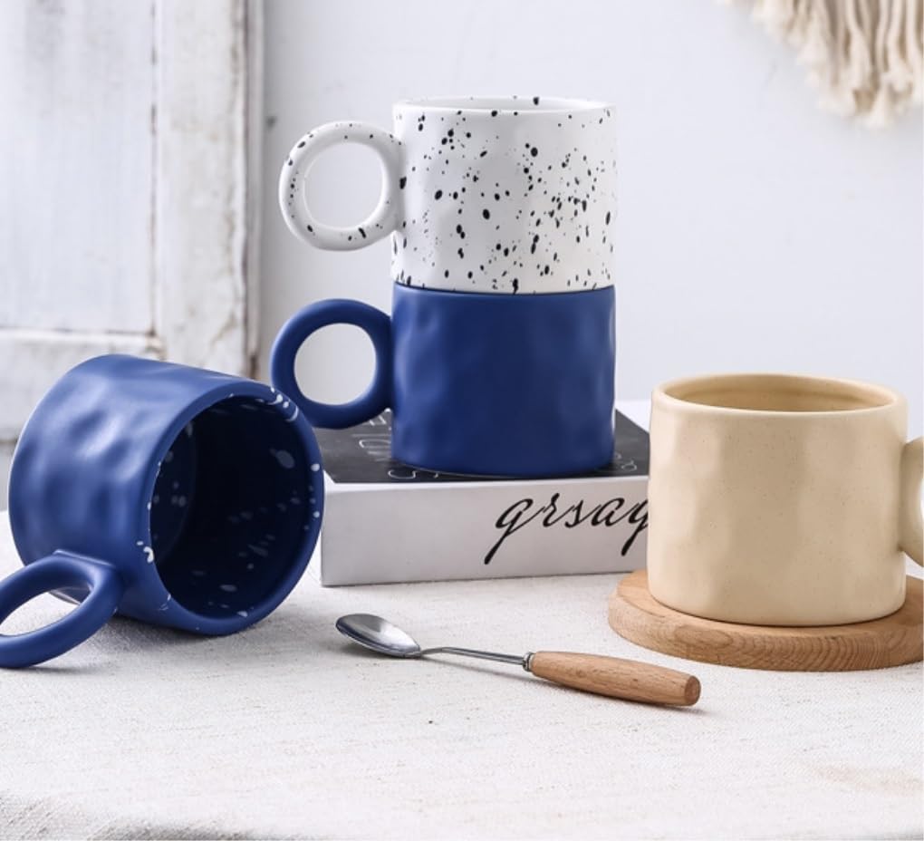 Tazas De Cafe Tazas Desayuno Taza Color Splash Tinta Taza De Cerámica Oficina Y Hogar Taza Para Beber Café Adecuado Para Bebidas De Jugo De Leche 350ml Tazas Cafe Taza Desayuno ( Color : B , Size : 35