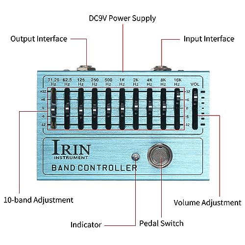 Jemora 10-Band EQ Guitare Pédale d’effet Mini égaliseur de guitare avec True Bypass pour guitare basse Corps en alliage d’aluminium – CONTRÔLEUR DE BANDE - Les Beatles, Paul McCartney, John Lennon, RIngo Starr, George Harrison Jemora 10-Band EQ Guitare Pédale d'effet Mini égaliseur de guitare avec True Bypass pour guitare basse Corps en alliage d'aluminium - CONTRÔLEUR DE BANDE – Image 5