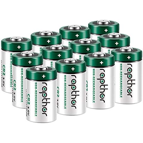 rapthor 12 Pack 3V CR2 Lithium Battery 850mAh Non-Rechargeable for Fujifilm Instant Camera STAX Mini Rangefinder Flashlight 3 Volt Batteries Cover