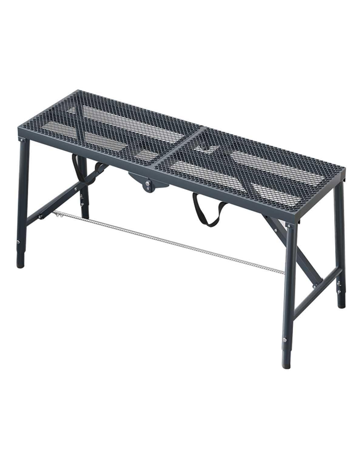 Piattaforma di Lavoro Piattaforma di Ponteggio in Metallo Pieghevole, Scala di Lavoro Antiscivolo, Banco di Lavoro Interno ed Esterno per Gradini, Sgabello per Imbianchini per Verniciatura(Gray,180x30