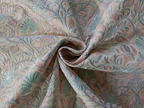 Tissu brodé Brocart BRO848 rigide pour éviter les déformations couture pastel floral