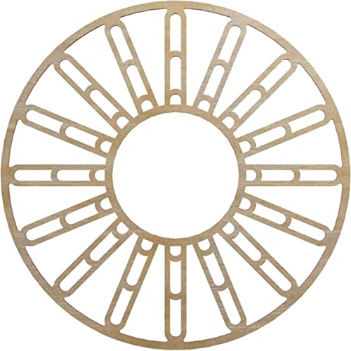 Ekena Millwork 24"OD x 8 3/4"ID x 3/8"T Hale Wood Fretwork Pierced Ceiling Medallion, Hickory