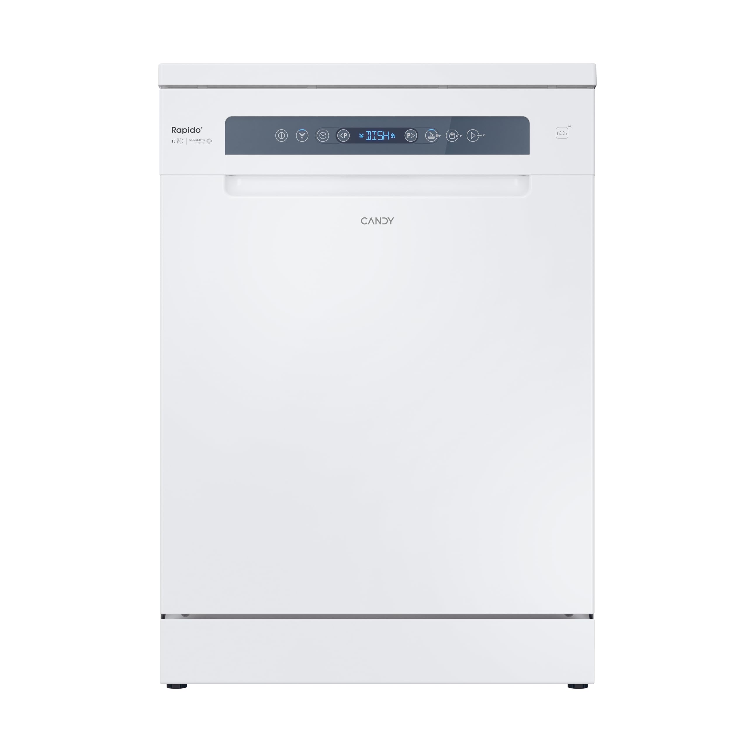 Candy Rapidò CF 5C7F1W, Lavastoviglie 60 CM, 15 Servizi, Digitale, WIFI, 8 Programmi, Motore Inverter, Inizio Differito 1-23H, Indicatore Sale e Lucidante, Terzo Vassoio, 47DB, Bianco