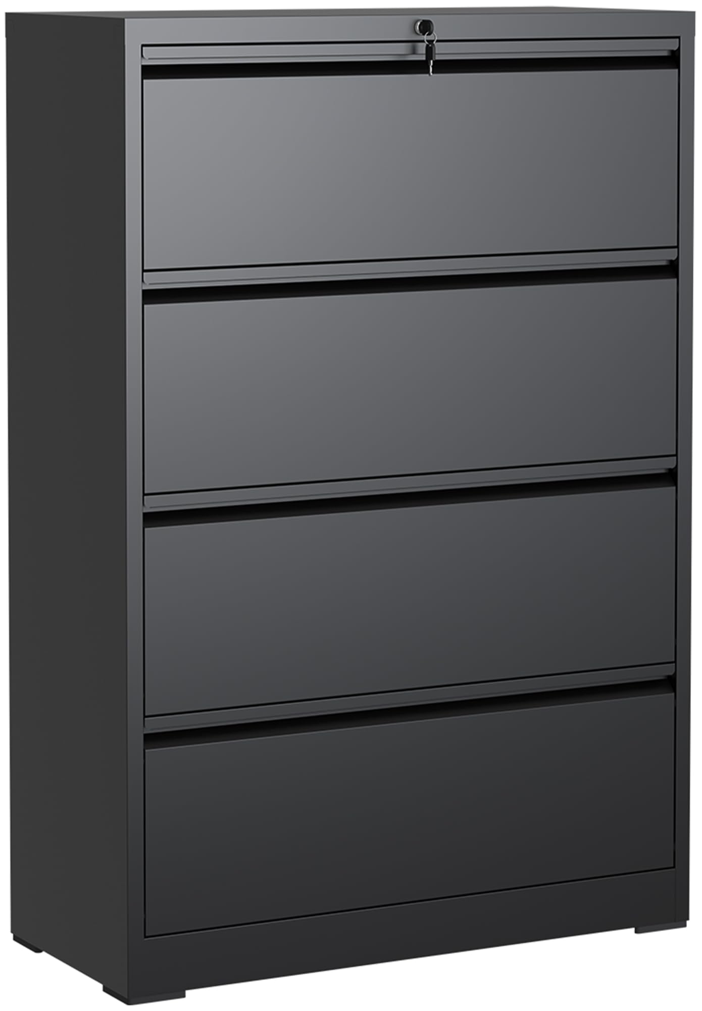 Lateral File Cabinet with Full-Extension Drawers - Black