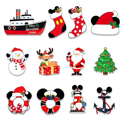 12 imanes decorativos de puerta con tema navideño