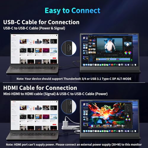 Image of MAGICRAVEN Portable Monitor, 15.6 inch FHD Laptop Screen, Large Gaming Display Second Screen with Speakers & Smart Cover, Portable Monitor Extender for Laptop PC Phone