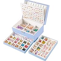 QBestry Jewelry Box for Earrings for Girls Jewelry Organizer Box Earring Holder Organizer for Girls Earring Box Teen Girls Jewelry Box Stud Earring Organizer for Girls Earring Jewelry Boxes for Women