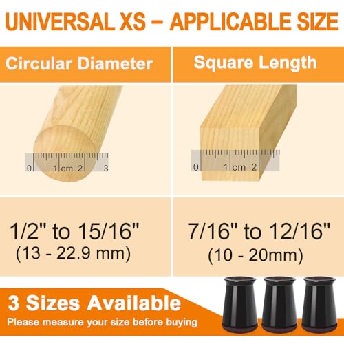 24 Pcs Chair Leg Floor Protectors for Hardwood Floors Silicone Covers to Protect Wood Tile Floors Scratches Felt Pads Furniture Leg Caps No Noise (Fit:0.5"-0.89")