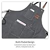 EWIZ Cotton Canvas Apron Adjustable Cross-Back straps with Three Pockets Chef, Artist, Baker, Barista, Bartender, BBQ Aprons for Men and Women #4