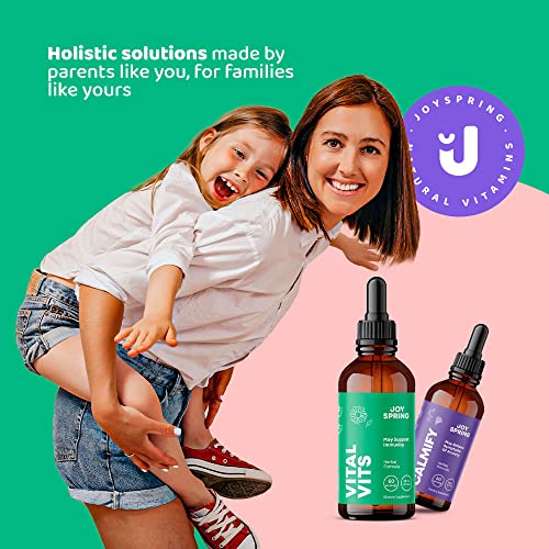 Joyspring Vital Vits & Calmify Supplement Set - Natural Daily Herbal Drops - Fill In Dietary Gaps - Back To School Bundle - Promote Relaxation In Every Situation - Comes In A Convenient Liquid Form W #TOP6