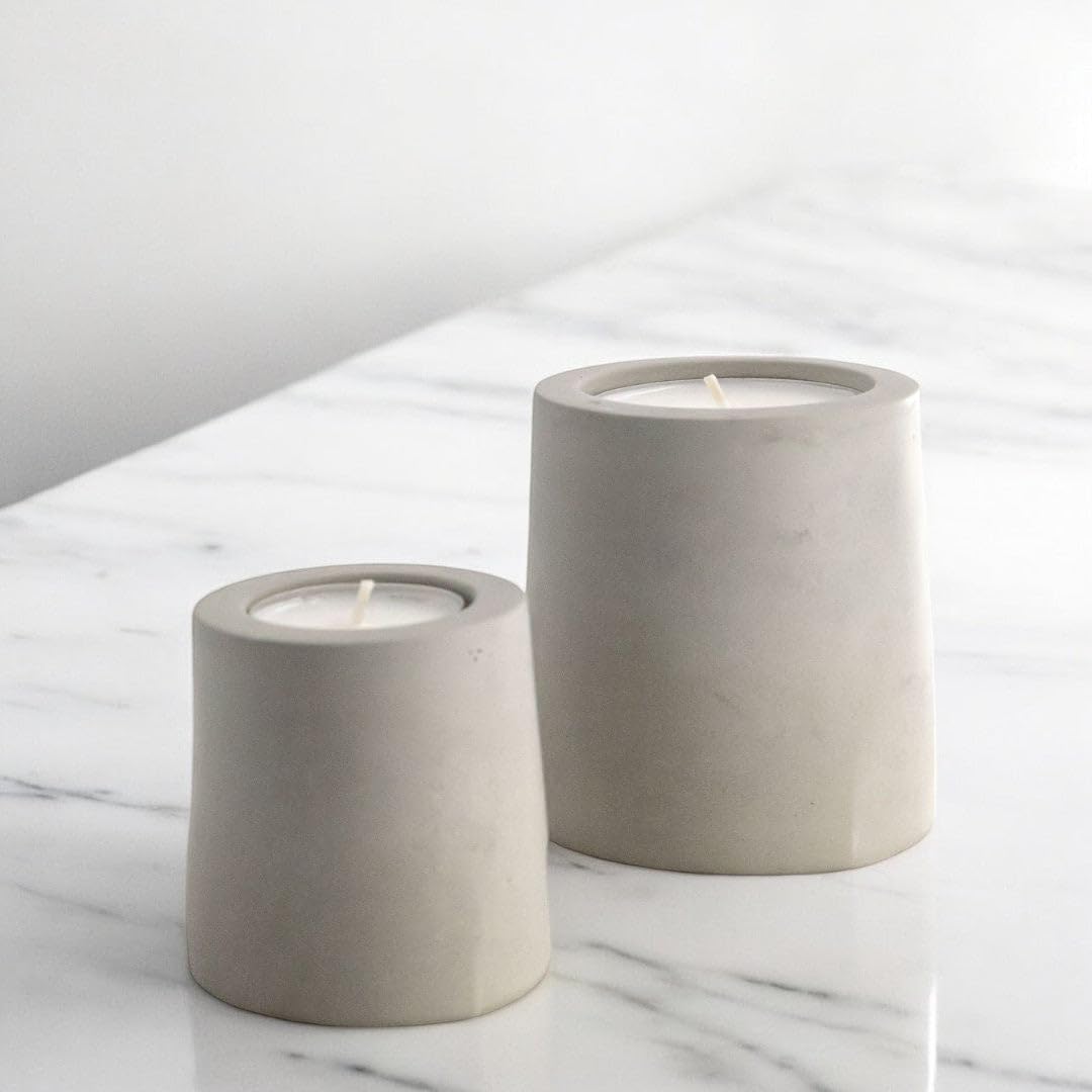 Gemma Teelichthalter, Grau, 2er Set