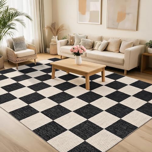 Garvee Modern Rug 5x7 Area Rugs for Living Room Washable Rugs, Black - image 1