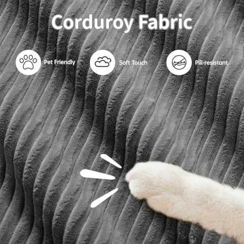 Image of Corduroy Modular Sectional Sofa, Oversized Cloud Couches for Living Room