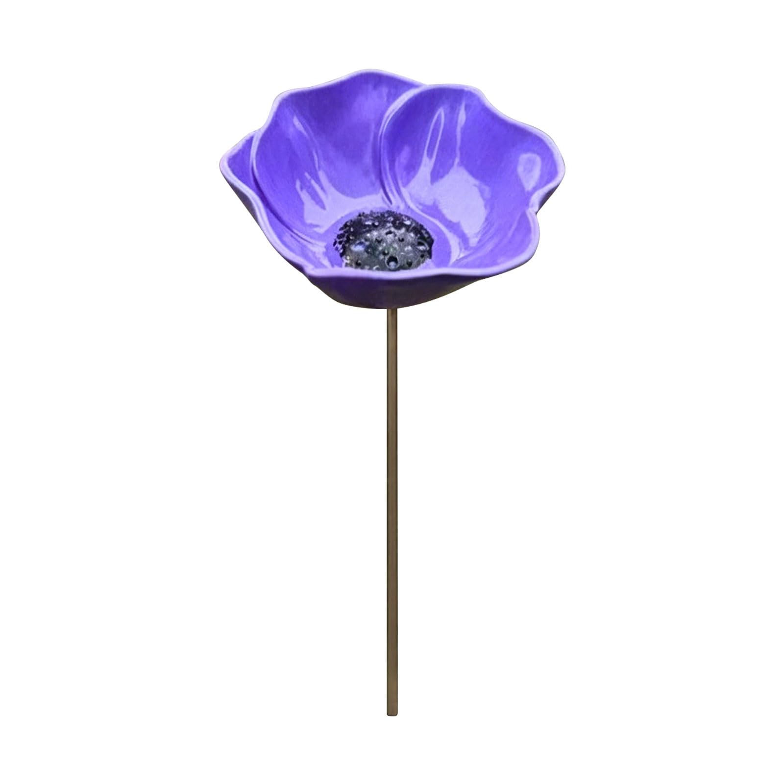 NRGQAXM Metal Flower Garden Stakes Bird Bath, Bee Watering Station Hummingbird Fountain Flower Bird Bath Stakes for Outside Hummingbird Water Station for for Outdoors Butterfly Water Feeder