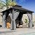 Aoxun 10Ft X 10Ft Hardtop Gazebo, Aluminum Metal Outdoor Gazebo with Breathable Netting and Curtains, Galvanized Steel Double Top, Permanent Patio Pavilion for Dining, Wedding, Party