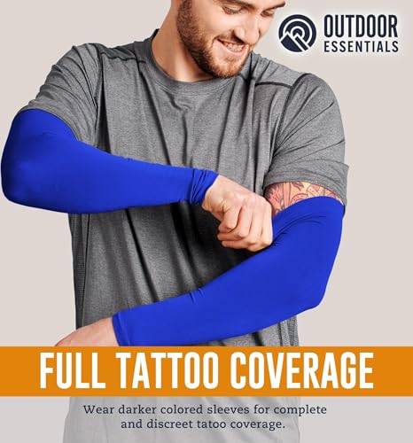 Image of OutdoorEssentials UV Sun Sleeves for Men & Women, Cooling Arm Sleeves UPF 50+ | Golf, Tattoo Cover Up, Sun Protection
