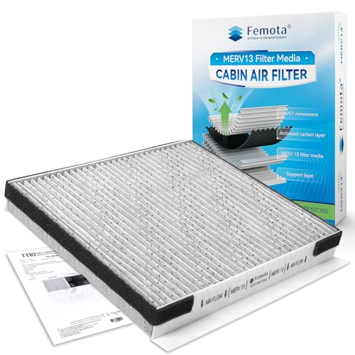 Femota Lab Certified MERV 13 Cabin Air Filter with Activated Carbon CF10735 (CP735) for Kia K900/Stinger/Telluride Hyundai Equus/Genesis/Santa Fe Genesis Electricfied G80/G70/G80/GV70