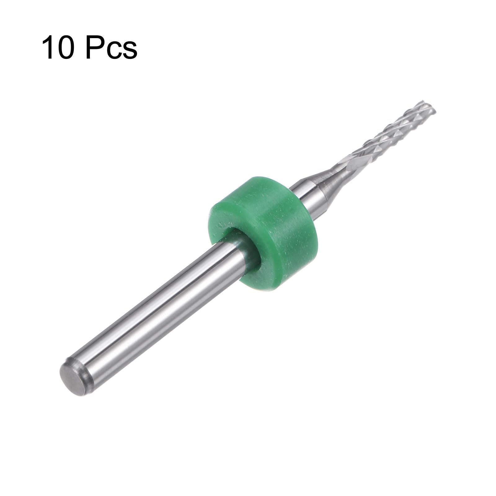 QUARKZMAN 10Pcs Embouts de Fraise 1,6 mm en Carbure de Tungstène pour Fraiseuse CNC, Outils de Gravure pour Circuit Imprimé, Machine de Fraisage du Bois, Tige Droite de 1/8 Pouce
