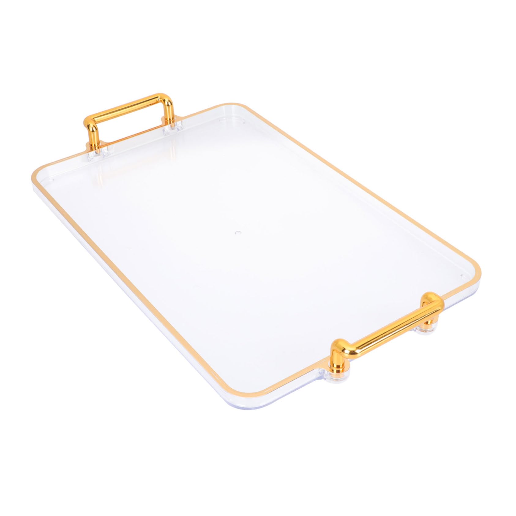 CONGARTENO Elegant Dessert Plate with Trim Multi Function Decorative Tray for Fruits Snacks Jewelry and Makeup for Home and Hotel Use