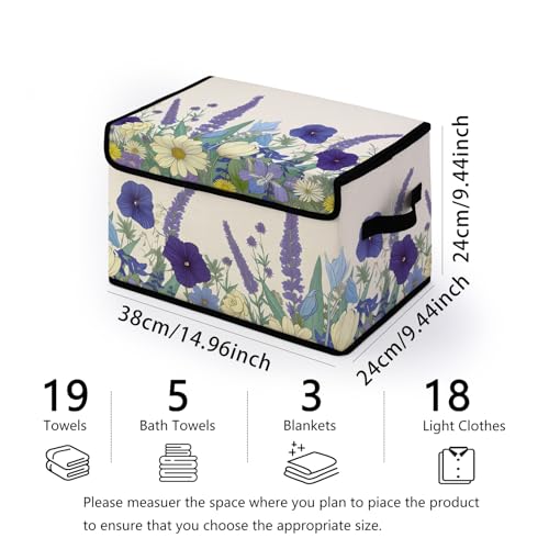 Image of Stackable Storage Bins with Lids,Closet Organizers Fabric Box for Home and Office,Blanket Clothes Organizers,Under Bed Storage Containers 3 Pack