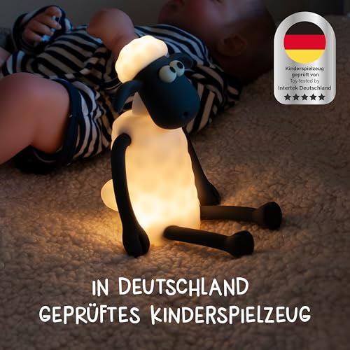 MegaLight LED Nachtlicht Kinder RGB-Farbwechsel | Nachtlicht Baby ohne verschluckbare Kleinteile | Stilllicht dimmbar mit Timer | Nachtlampe für Kinderzimmer Touch USB | Shaun das Schaf