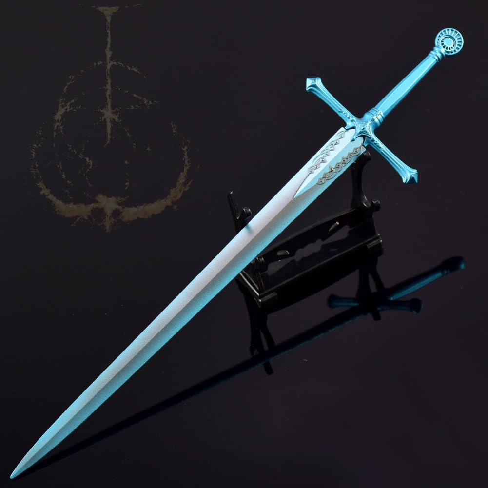 Regalos para los Amantes de los Videojuegos, Modelo de Espada del Caballero cariano Coleccionable Elden Ring - Accesorios Juego Metal 30 cm