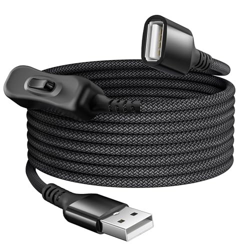 Itramax USB-Ein-/Aus-Schalterkabel, 100 cm, Inline-USB-Netzschalter, USBA-Stecker, Verl&auml;ngerungskabel mit Schalter, verbessertes Kippkabel f&uuml;r PC, TV, Carplay, LED-Streifen