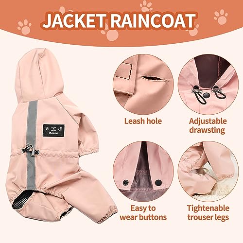 Dog Raincoat Waterproof Dog Rain Jacket with Reflective Strap and Leash Hole Adjustable Pet Water Proof Clothes for Small Dog Windproof Dog Rain Coat Jacket for Puppy Small Medium Dogs Cats Dog Raincoat Waterproof Dog Rain Jacket with Reflective Strap and Leash Hole Adjustable Pet Water Proof Clothes for Small Dog Windproof Dog Rain Coat Jacket for Puppy Small Medium Dogs Cats