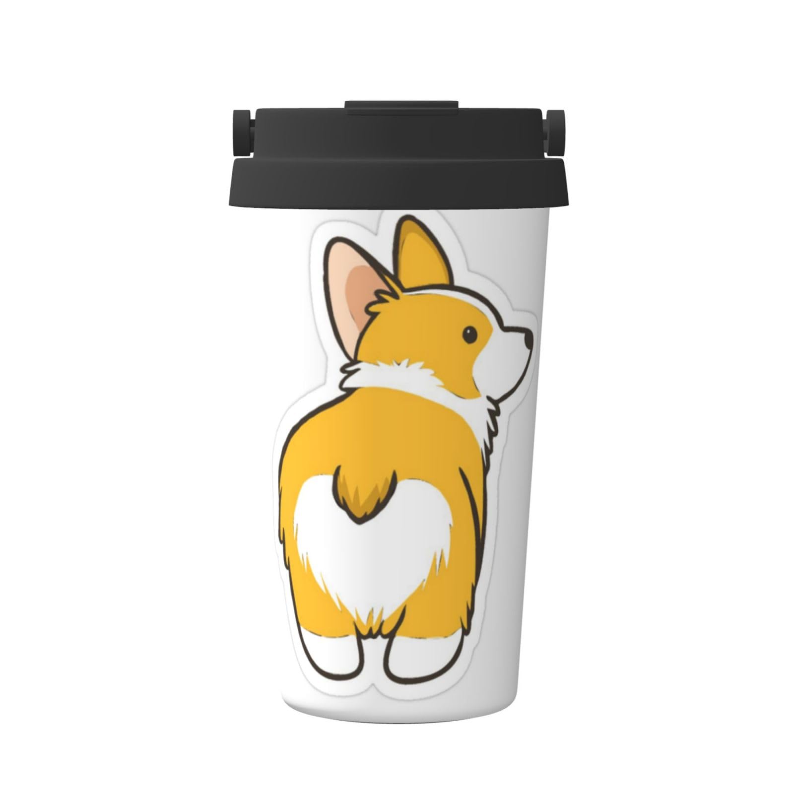 Cute Corgi Butt Printed Carry Izolowany kubek do kawy Kubek samochodowy Przenośny kubek ze słomką samochodową