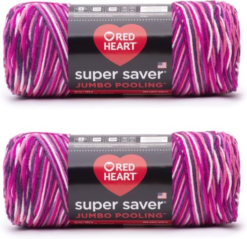 Image of Red Heart Super Saver Jumbo Berry Pooling Yarn - 12 Pack of 10oz /283g - Acrylic - 4 Medium (Worsted) - 482 Yards - Knitting /Crochet