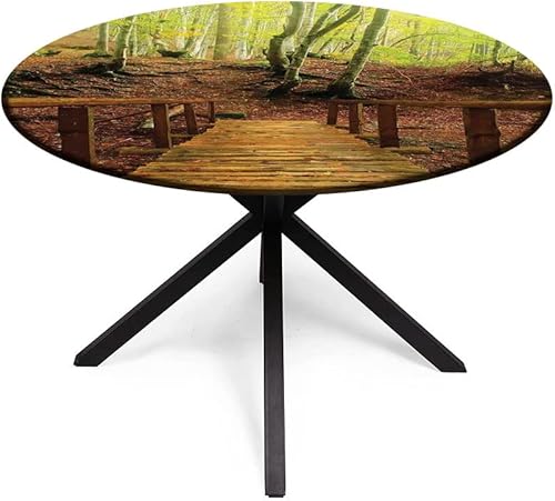 Miniatura 10 de Mantel de cierre de borde redondo, mantel de borde elástico, decoración de apartamentos, decoración de mármol psicodélico ondulado, para mesas