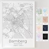 Mapdify Bamberg personalisiertes Stadtposter, dein Lieblingsort als Wandposter, Karte deiner Stadt, personalisiertes Andenken an Bamberg – Stil: Pure