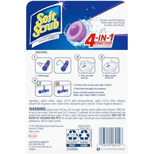 Image of Soft Scrub 4-in-1 Rim Hanger Toilet Bowl Cleaner, Lavender, 2 Count