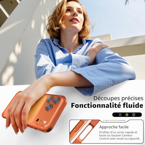 Protecteur d'objectif en métal séparé et coque rigide pour iPhone 17 Pro Max