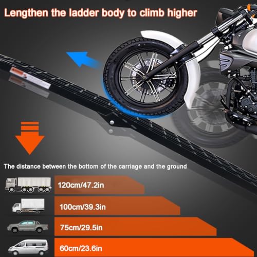Rampa para motocicleta de 9.8 pies con capacidad de 1499 libras, rampa para carga en camionetas para motos, bicicletas de tierra, ATV, UTV, scooters y cortacésped (1 pieza) miniatura 2
