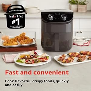 Instant Pot Essentials 4QT Air Fryer with EvenCrisp Technology that Crisps and Reheats, Easily Adjust Time & Temperature For Quick Meals, 100+ In-App Recipes, from the Makers of Instant Pot, Black Instant Pot Essentials 4QT Air Fryer with EvenCrisp Technology that Crisps and Reheats Easily Adjust Time Temperature For Quick Meals 100 In App Recipes from the Makers of Instant Pot Black