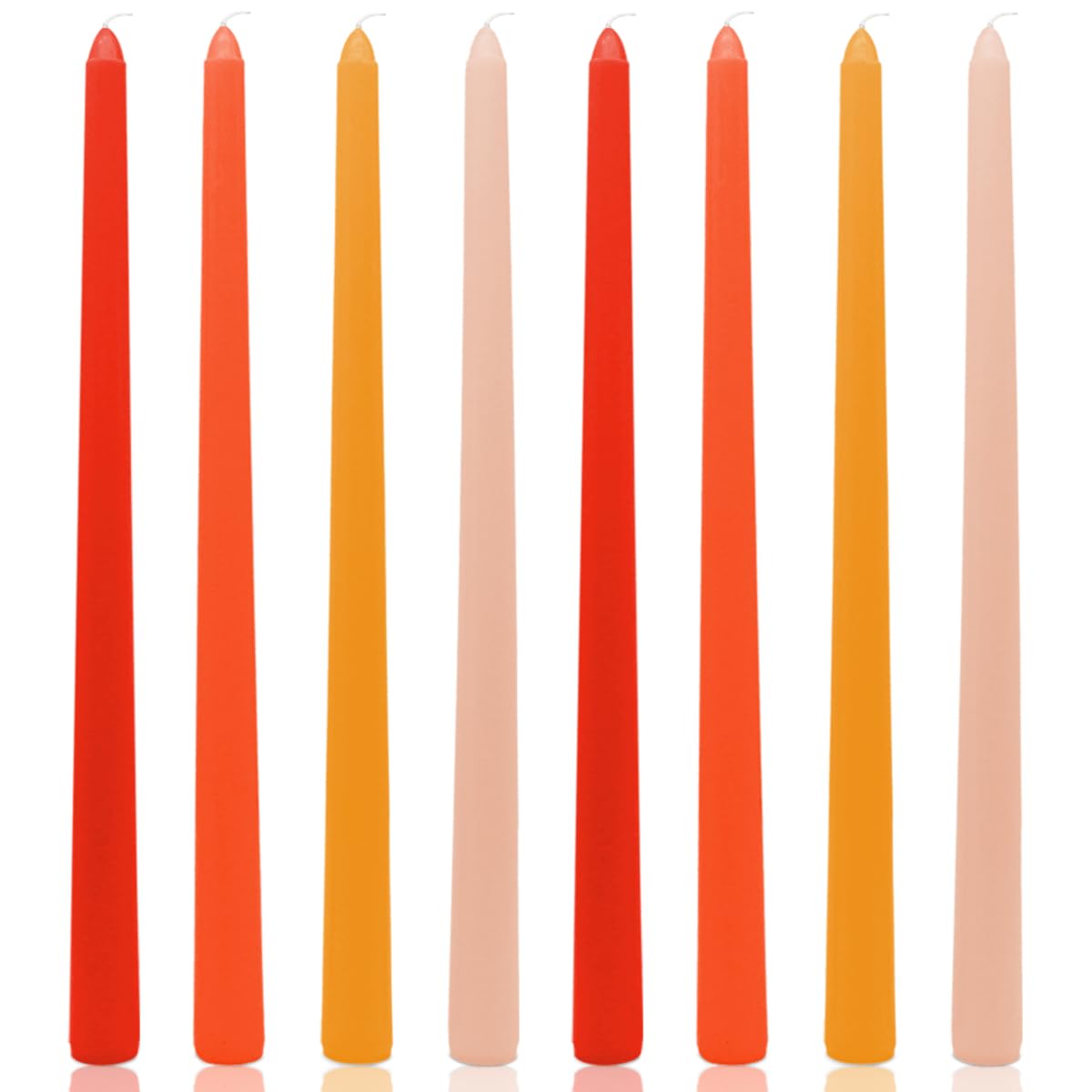 Photo 1 of 12 Inch Gradient Orange Taper Candles for Home Decoration, 8 Pack Long Candlesticks for Dinner Party Holiday Fall Halloween and Harvest