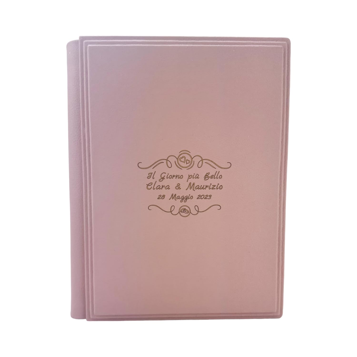 Album fotografico - Elios Soft - produzione artigianale in similpelle, personalizzabile con incisione. Ideale per Matrimonio, Anniversario, tutti gli eventi (Rosa)