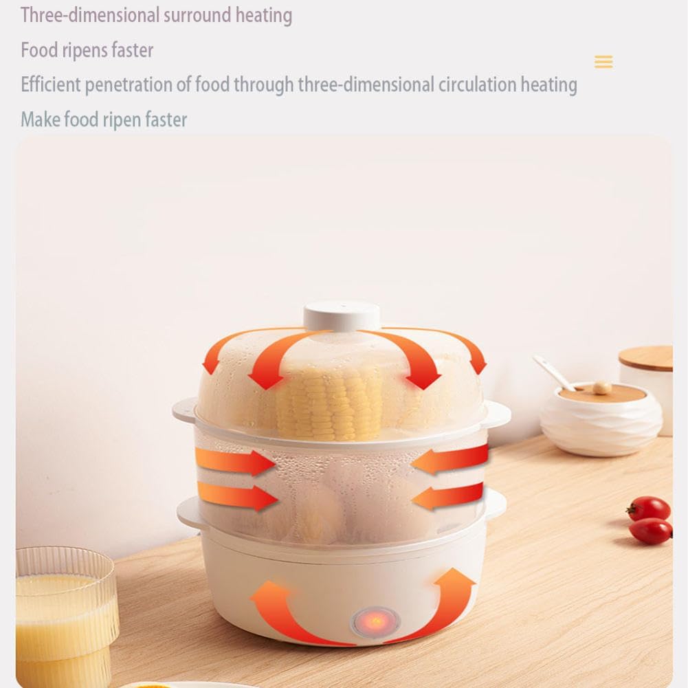 Quick Egg Boiler Hard Medium Soft Egg Boiler Automatic Shutdown Cooker Egg Boiler Boiled Egg Cooker Boiled Egg Hard Boiled Egg Steamed Egg And Egg .For Egg Steamed Vegetable Dumplings（White）