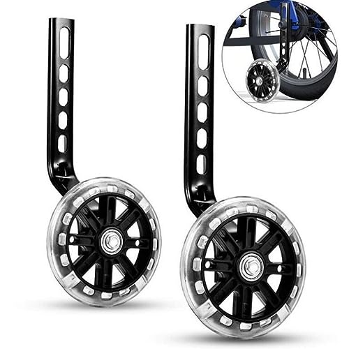 Rueda Intermitente para Bicicleta para Niños, Ruedas de Entrenamiento de Equilibrio LED para Bicicletas de 12-20 Pulgadas con Altura Ajustable...