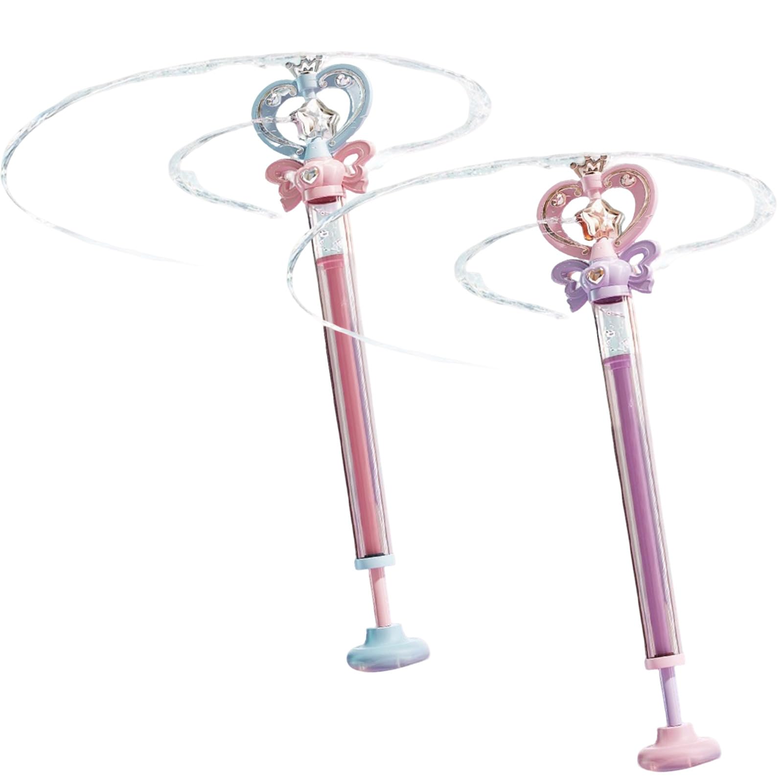 Princess Magic Wand Water Gun, Pull‑Out Water Blaster Shooter Toy for Girls, Summer Outdoor Pool Beach Bath Fighting Play Toy, Cute Heart Crown Wand Water Toy Gift for Kids, 2PCS