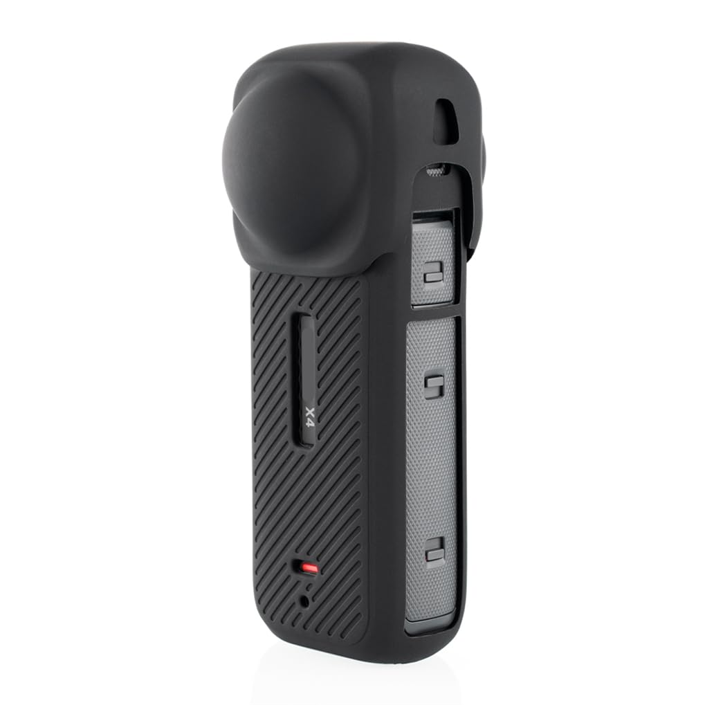 Set Protezione Per Insta360 X4 – Custodia Lenti In Silicone E Telaio Protettivo In Alluminio, Leggero E Aderente (Nero)