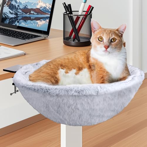 XANGNIER Cat Bed for Desk | Removable Pet Mats & Hammock for Cats | Modern Indoor Desk Perch for Cats Up to 50 lbs | Comfortable & Space-Saving Modern Cat Furniture