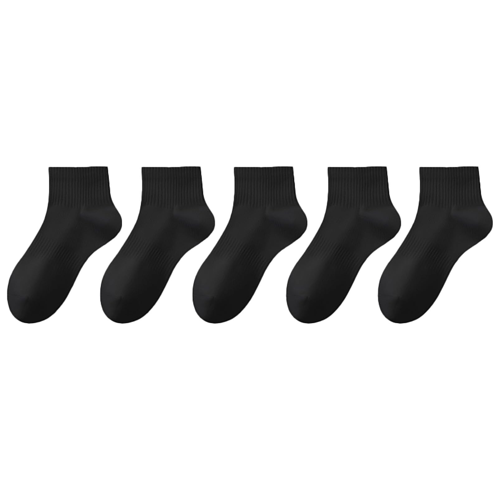 Genérico Calcetines Colegio Calcetines de 5 piezas para hombre, calcetines de verano absorbentes para el sudor, calcetines de tubo medio, medias deportivas de negocios negras Calcetines De