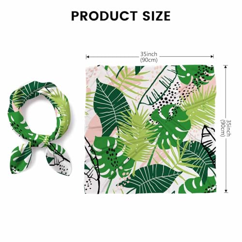 Saint Patrick Day Head Scarf Silk Feel Like Green Clover Leaf Seamless Repeat Pattern Bandana Soft for Women Girls2