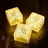JKIMK Solar Brick Lights - Outdoor Waterproof Patio & Garden Decor (3 Packs) for Patio, Yard, Walkway, Pathway