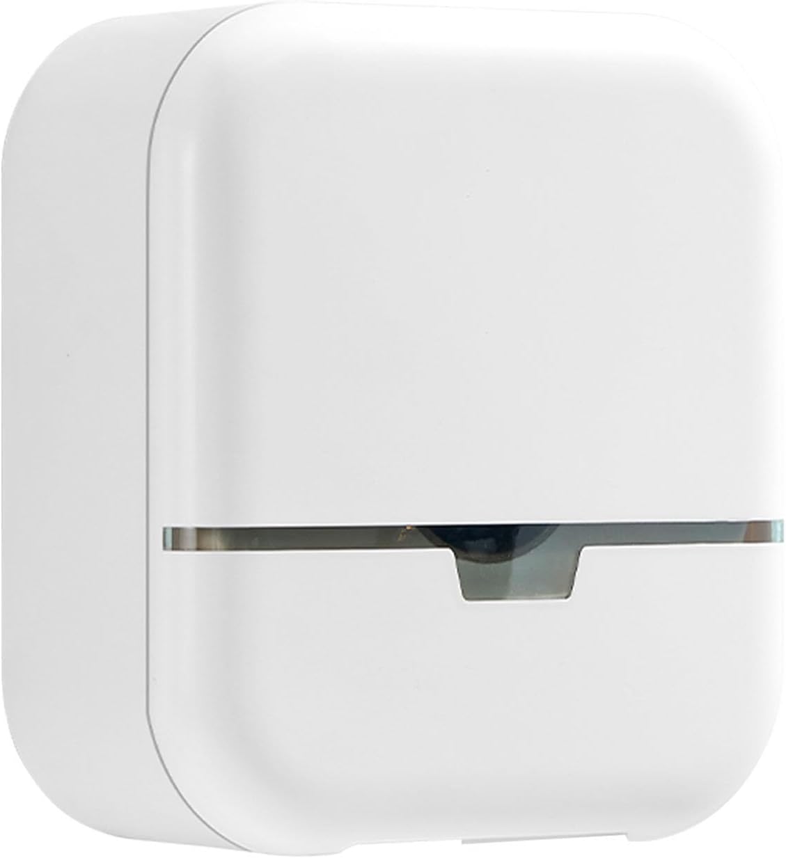 Wall Mount Tissue Holder with Lock Key Hygienic Toilet Paper Dispenser Clear View Window 9.8in Roll White Home Office Commercial Restroom (White)